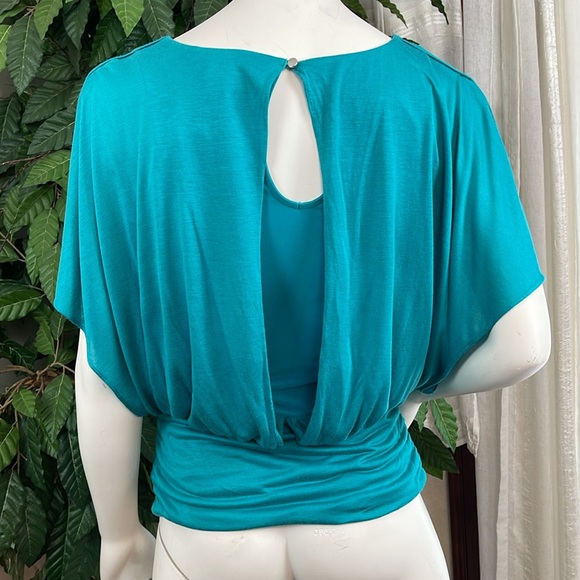 WHBM LAGOON SPLIT SLEEVE BANDED WAIST TOO - Picture 3 of 10